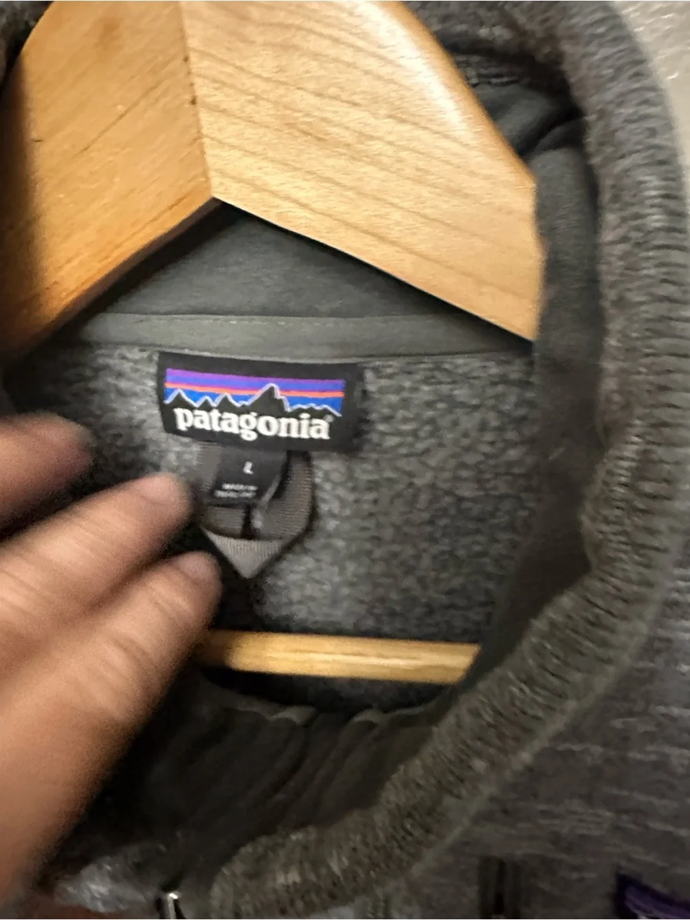 Men’s Patagonia gray quarter zip pullover jacket Sz L